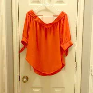 Off the shoulder Coral blouse